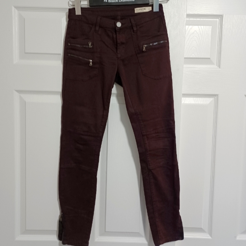 Blank NYC maroon skinny